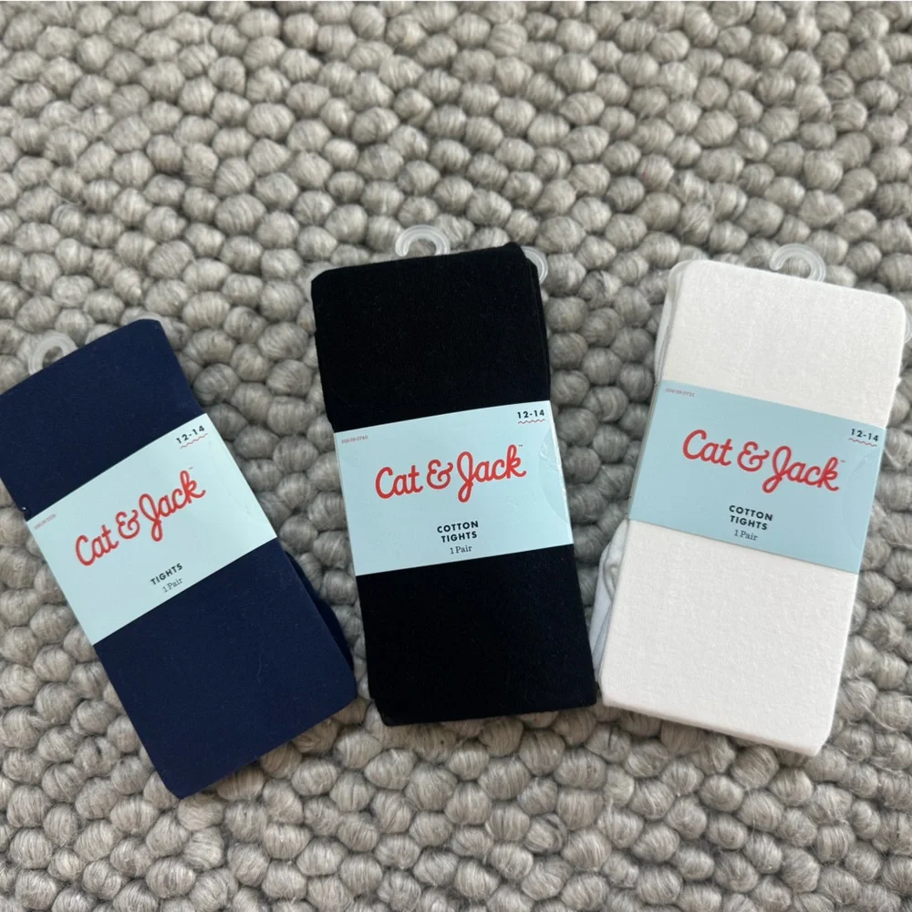 Kids Tights- White, Black, and Blue Size 12/14